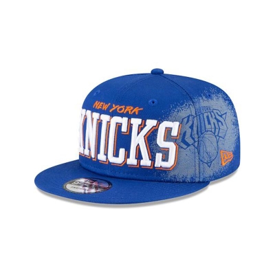 Blue New York Knicks Hat - New Era NBA Faded 9FIFTY Snapback Caps USA4981362